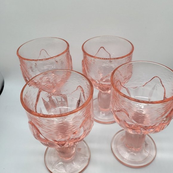 Set Of 4 Vintage Pink Tiffin Franciscan Cabaret Glass Goblets - Picture 2 of 7
